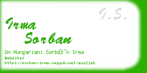 irma sorban business card